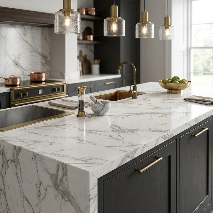 Plan de travail Aura® Dekton Blanc Marbré