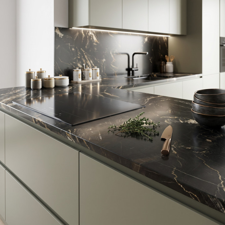 Plan de travail Belvedere Pierre naturelle Quartzite Noir