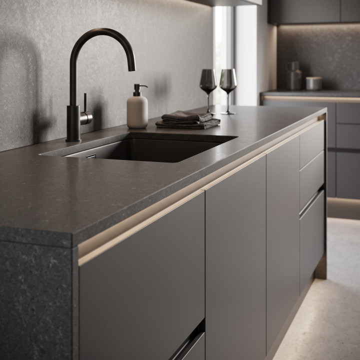 Plan de travail Cinder Craze Silestone® Gris foncé